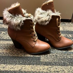 These are a pair of Charlotte Russe Ankle Heel Boots